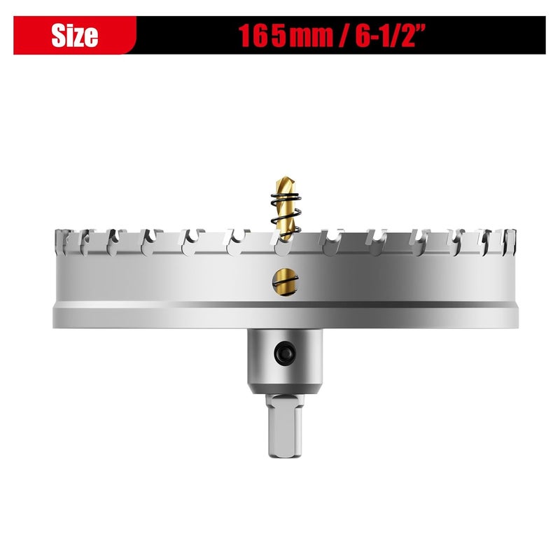 GSTK Upgraded Heavy Duty Carbide Hole Saw 165mm|6-1/2",Metal Steel Hole Saw Drill Bit,TCT Hole Cutter-Alloy Hardness Upgraded, Life Upgraded, Ideal for Stainless Steel, mild Steel, Iron, Copper,etc - Image 2